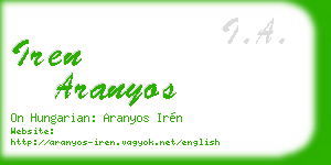 iren aranyos business card